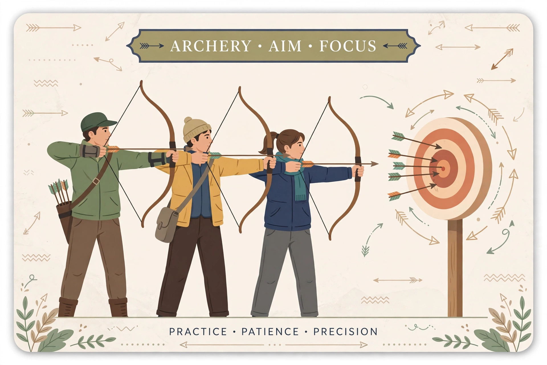 Archers shooting arrows that decide the assam teer result numbers