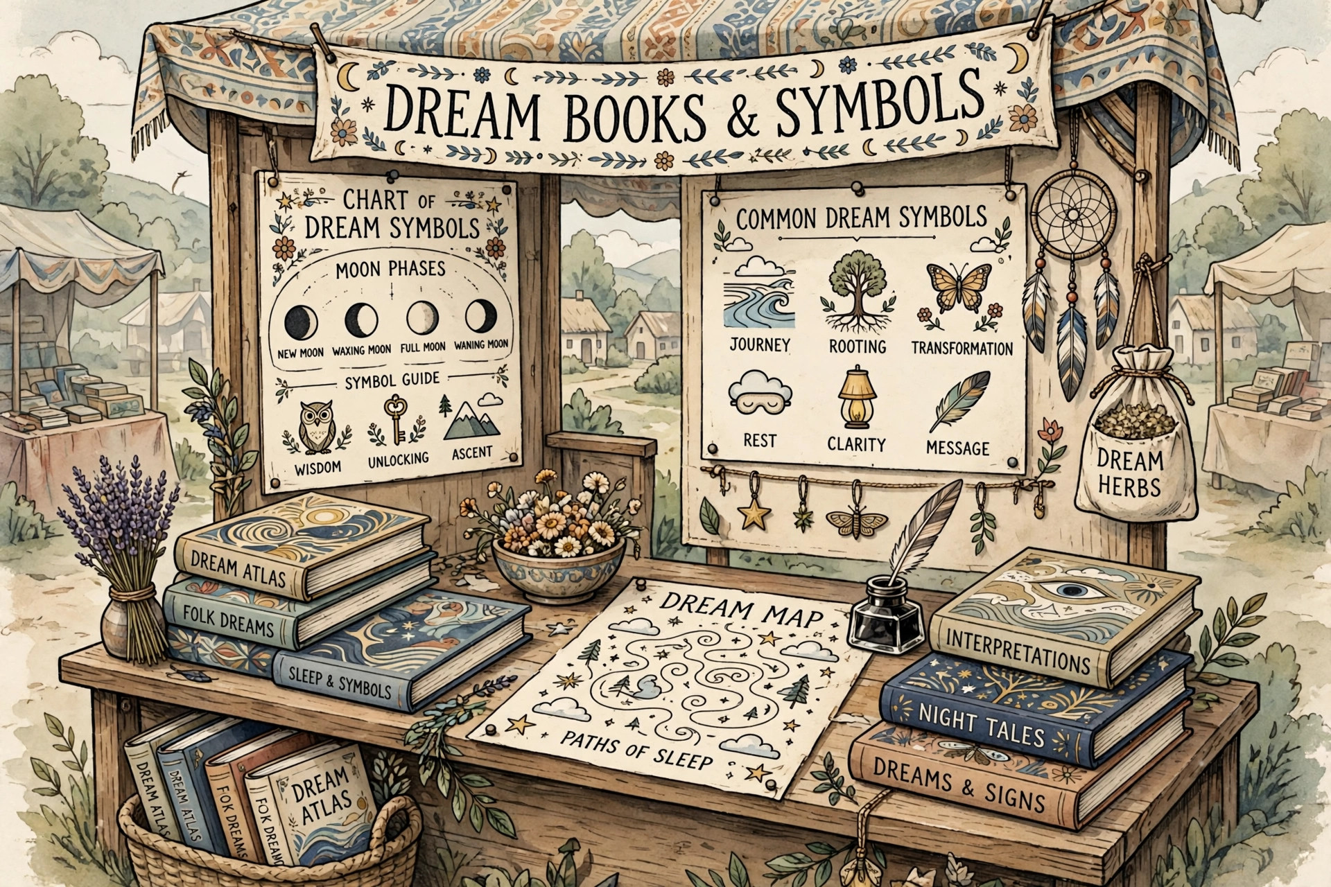 Traditional dream books and number charts sold in local markets