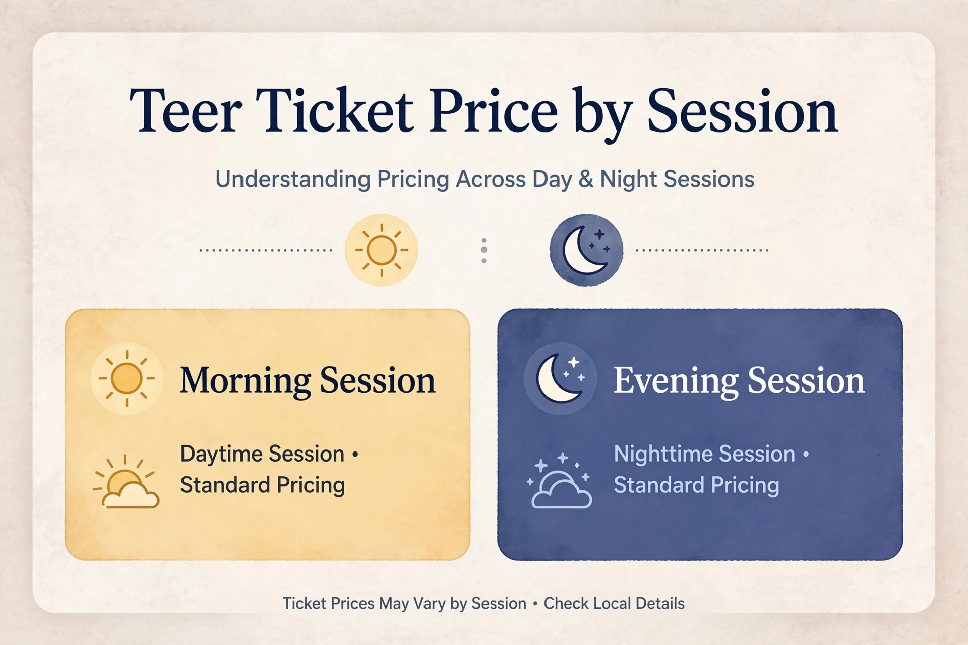 Teer ticket price across morning day and night sessions