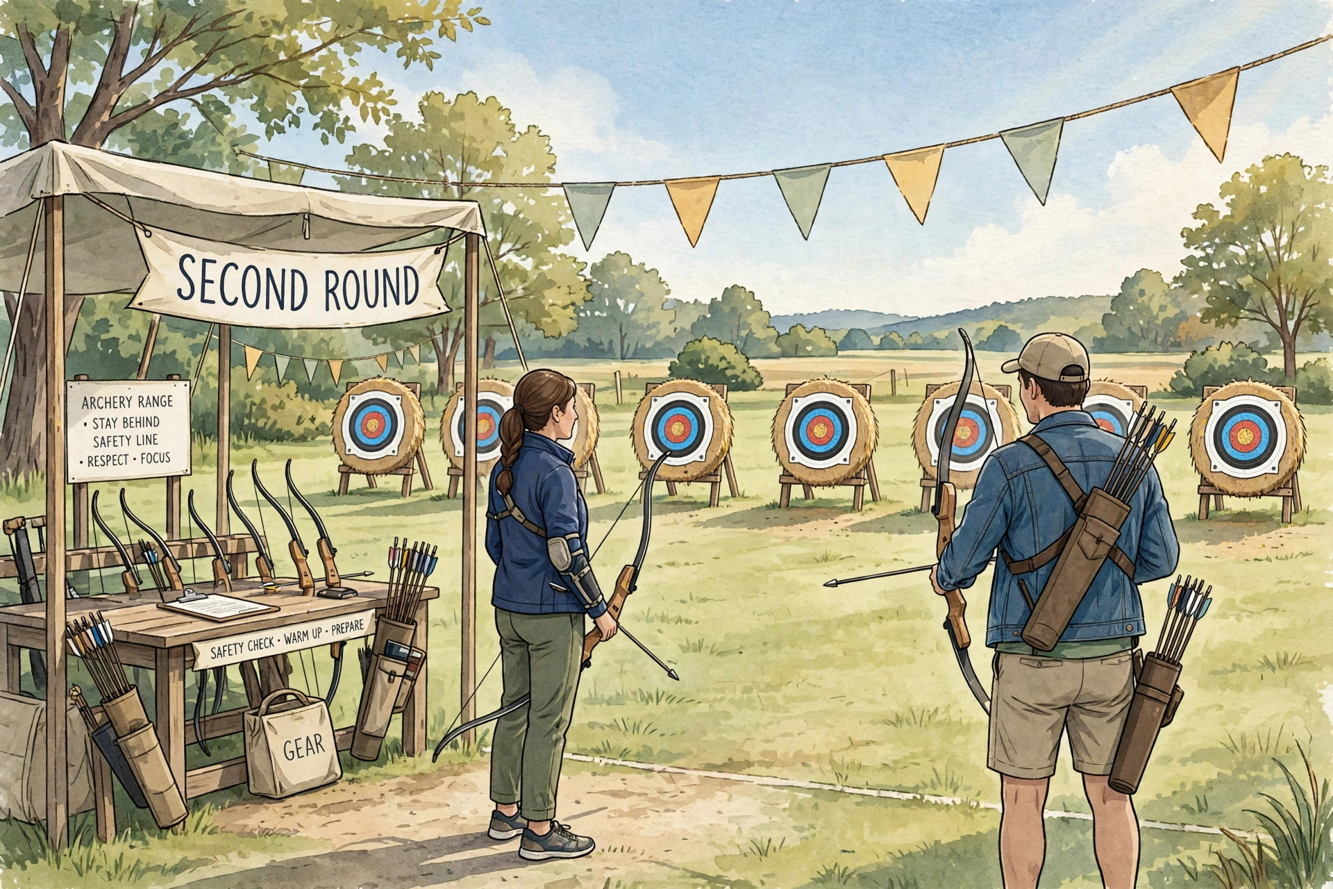 Second round of juwai teer morning result archery taking place mid morning